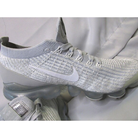 Nike Air VaporMax Flyknit 3 Shoes Womens 7.5 White Platinum Running Sneakers - Picture 4 of 13